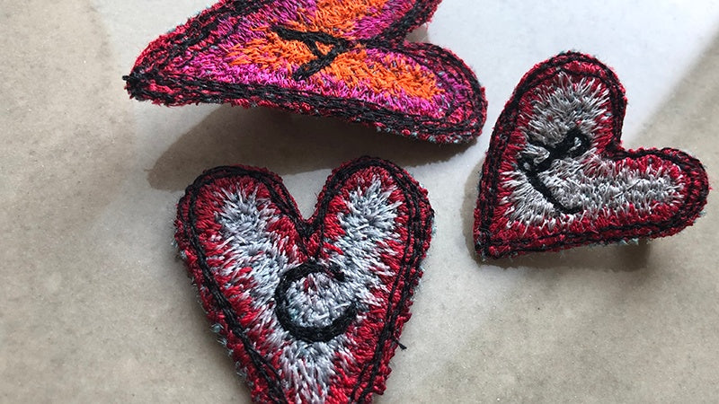 Machine Embroidered Brooches