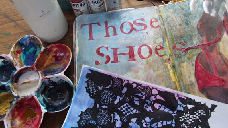 Mixed Media Painting: Collage Panel