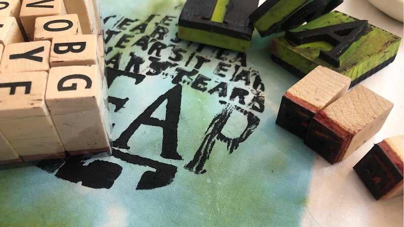Using Text: Stamped Shape