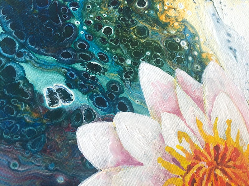 Acrylic Painting on Poured Backgrounds