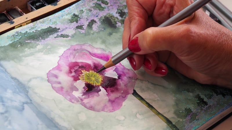 Page to Stitch: Painterly Poppies
