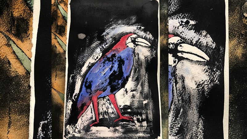 Handpainted Gouache Resist