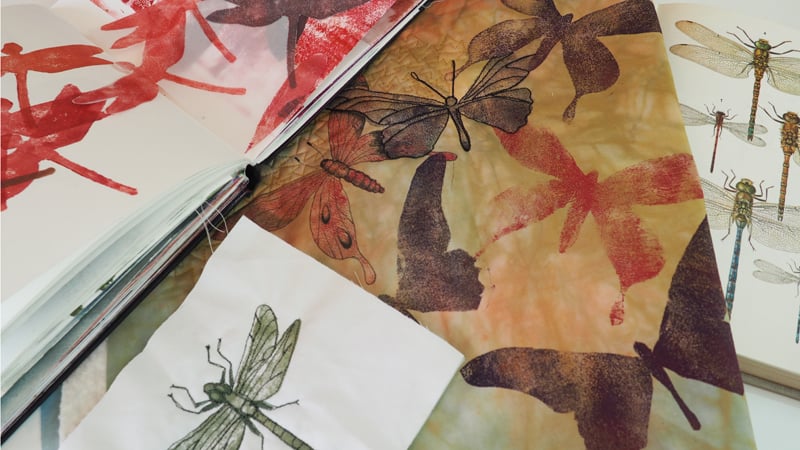 Stamp and Draw on Paper and Fabric