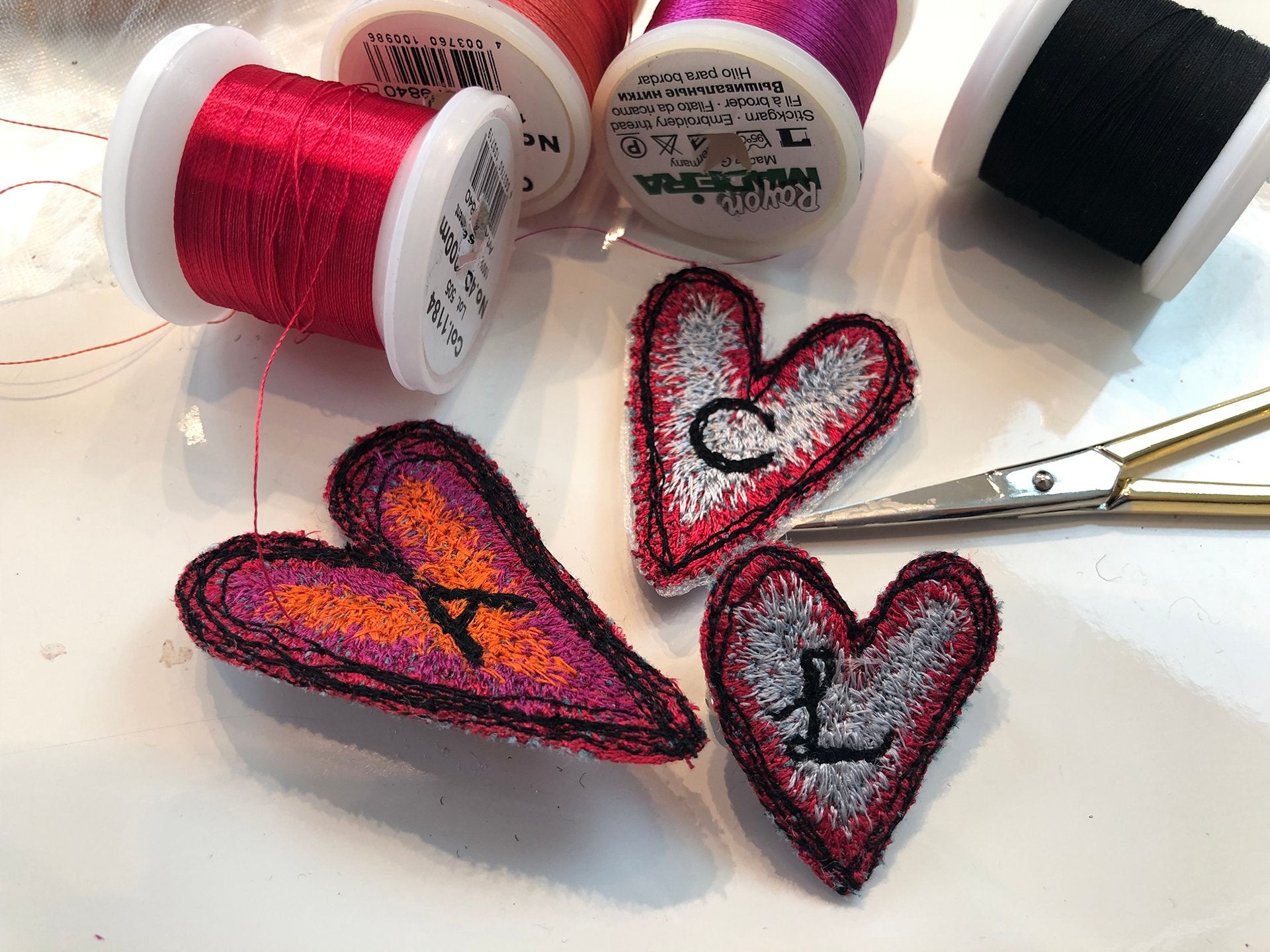 Machine Embroidered Brooches