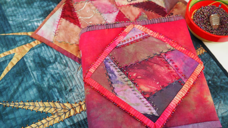 Embroidered Crazy Bookwrap
