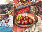 Hand Stitching on Fabric Painting