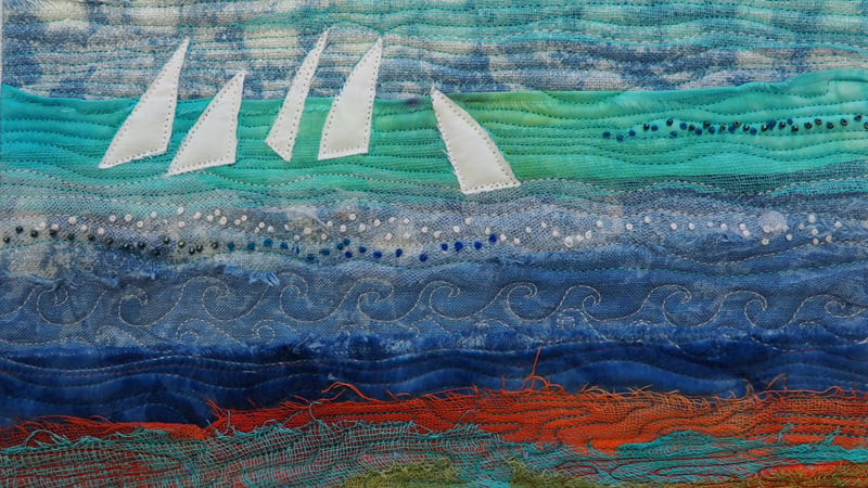 Fabric Collage Seascape