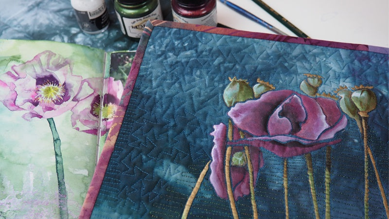 Page to Stitch: Painterly Poppies