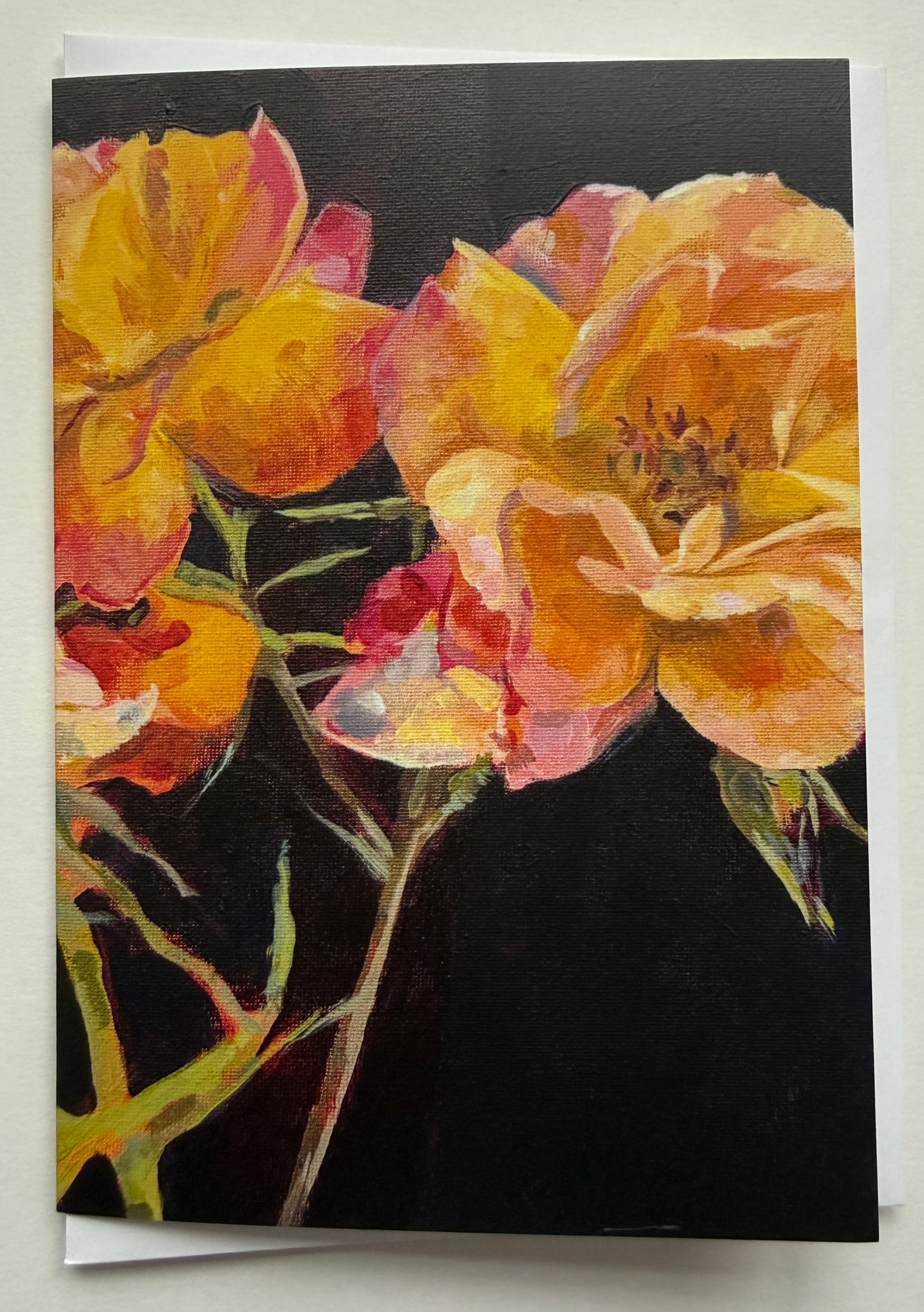 Greeting Card - Peach Roses