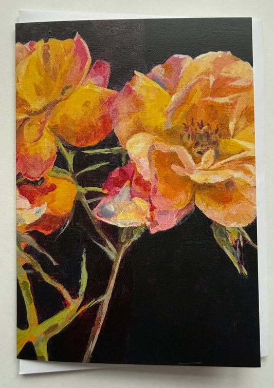 Greeting Card - Peach Roses