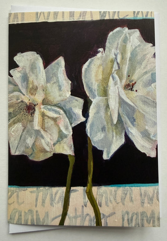 Greeting Card - White Roses