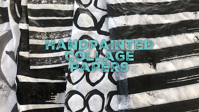 Handpainted collage Papers