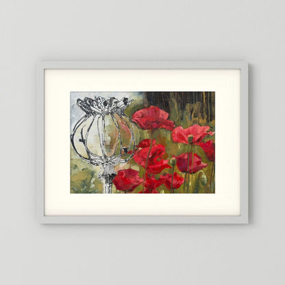Skeleton Pyrrole Poppies Print