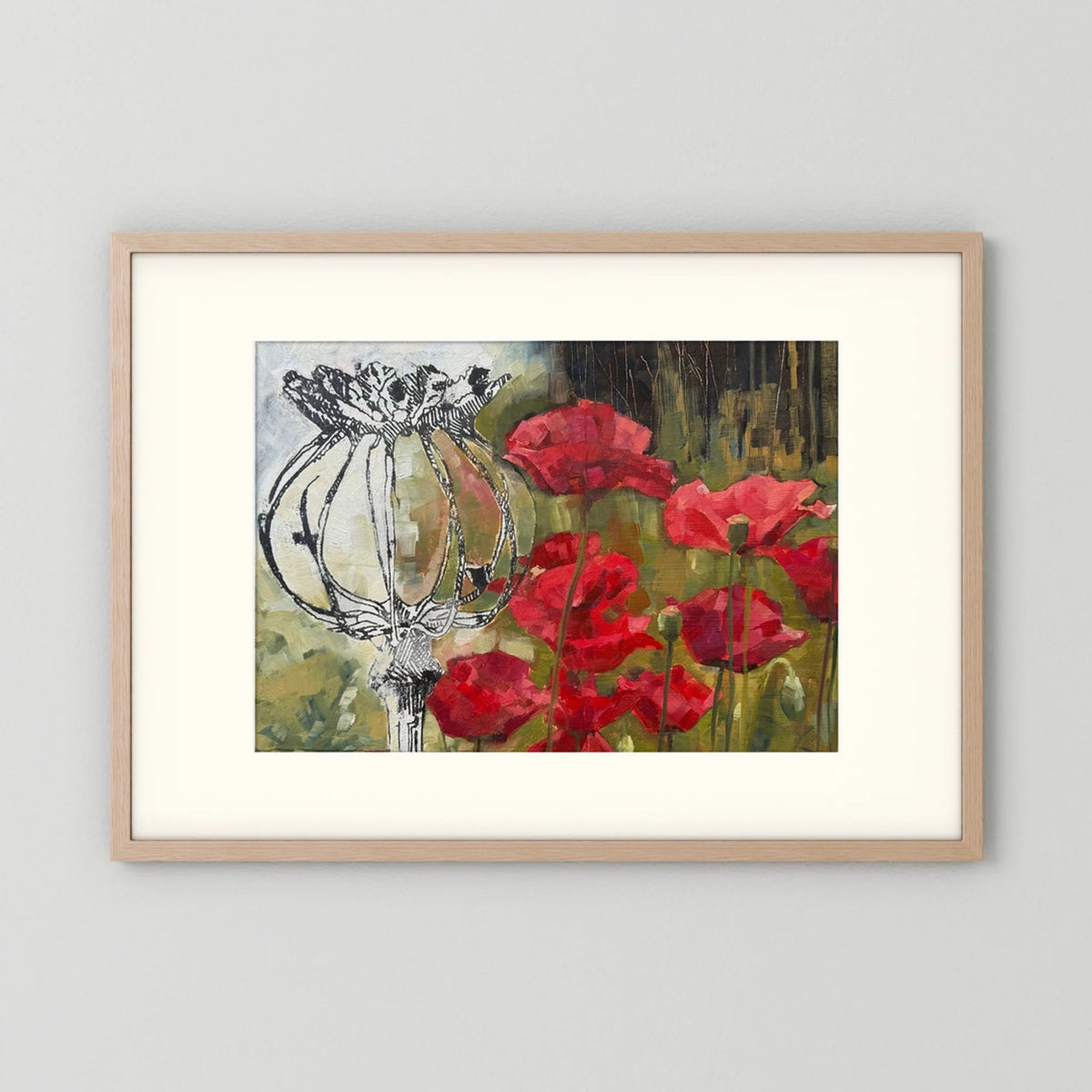 Skeleton Pyrrole Poppies Print