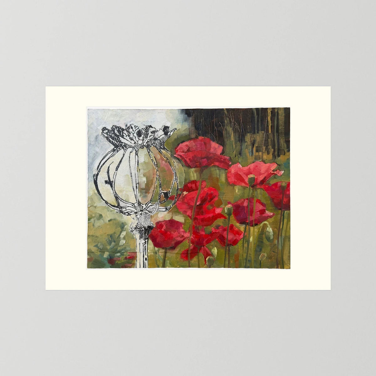 Skeleton Pyrrole Poppies Print