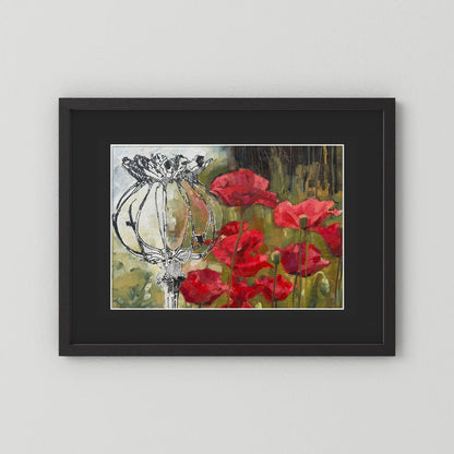 Skeleton Pyrrole Poppies Print