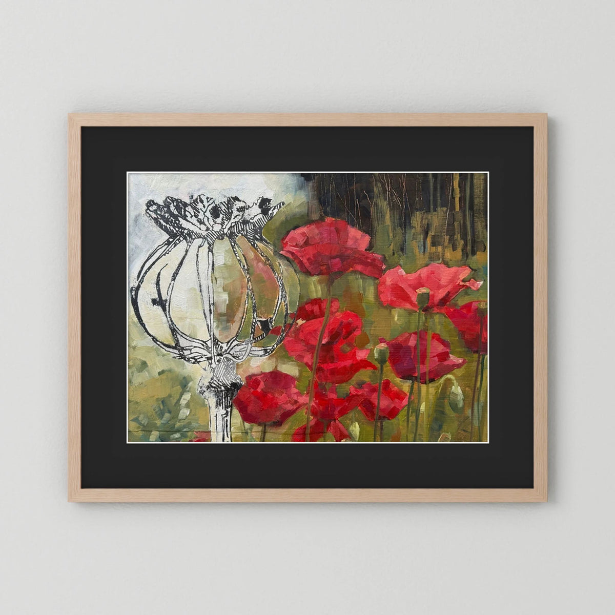 Skeleton Pyrrole Poppies Print