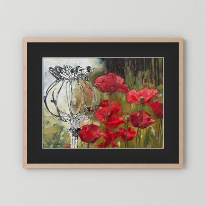 Skeleton Pyrrole Poppies Print