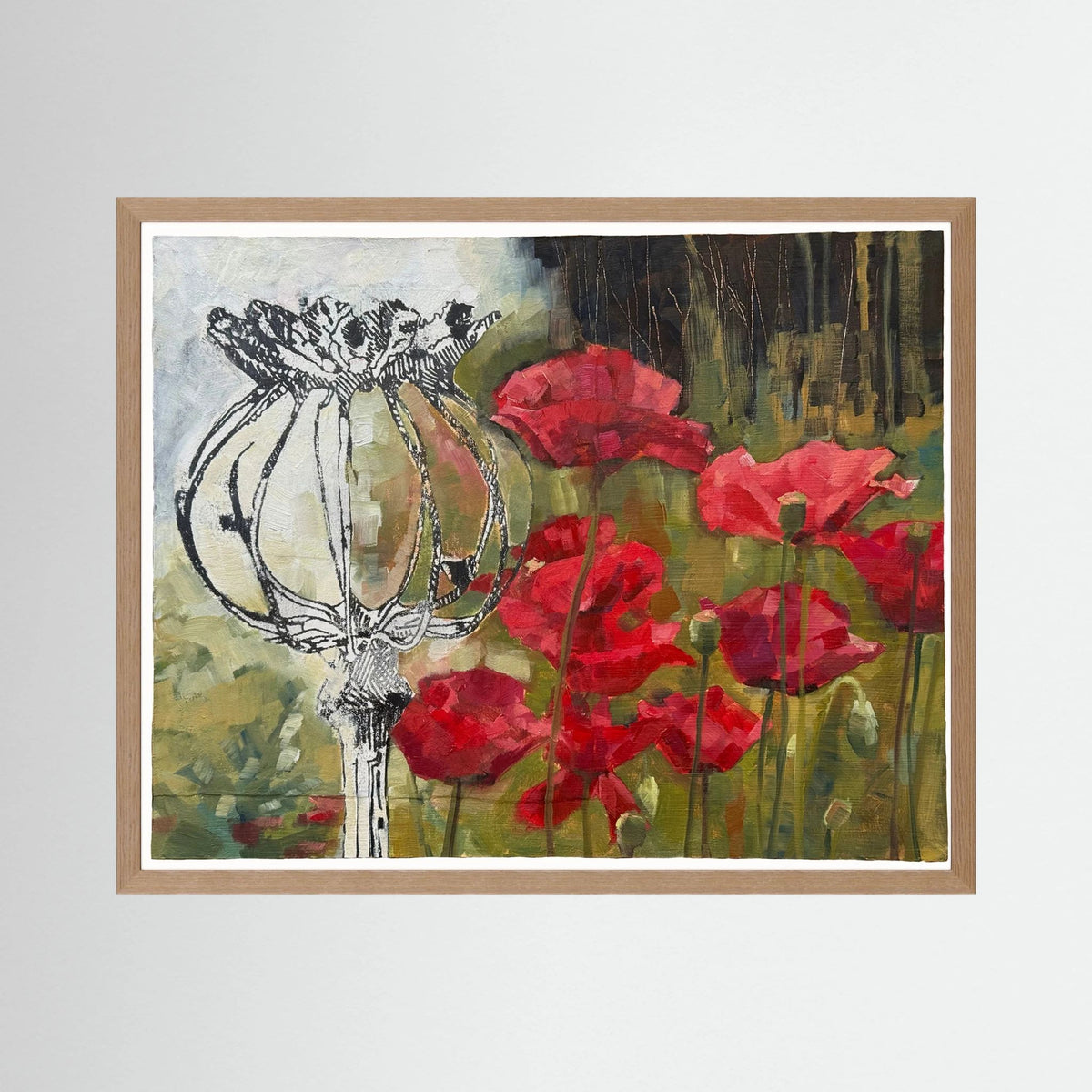 Skeleton Pyrrole Poppies Print