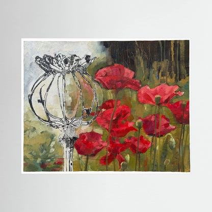 Skeleton Pyrrole Poppies Print