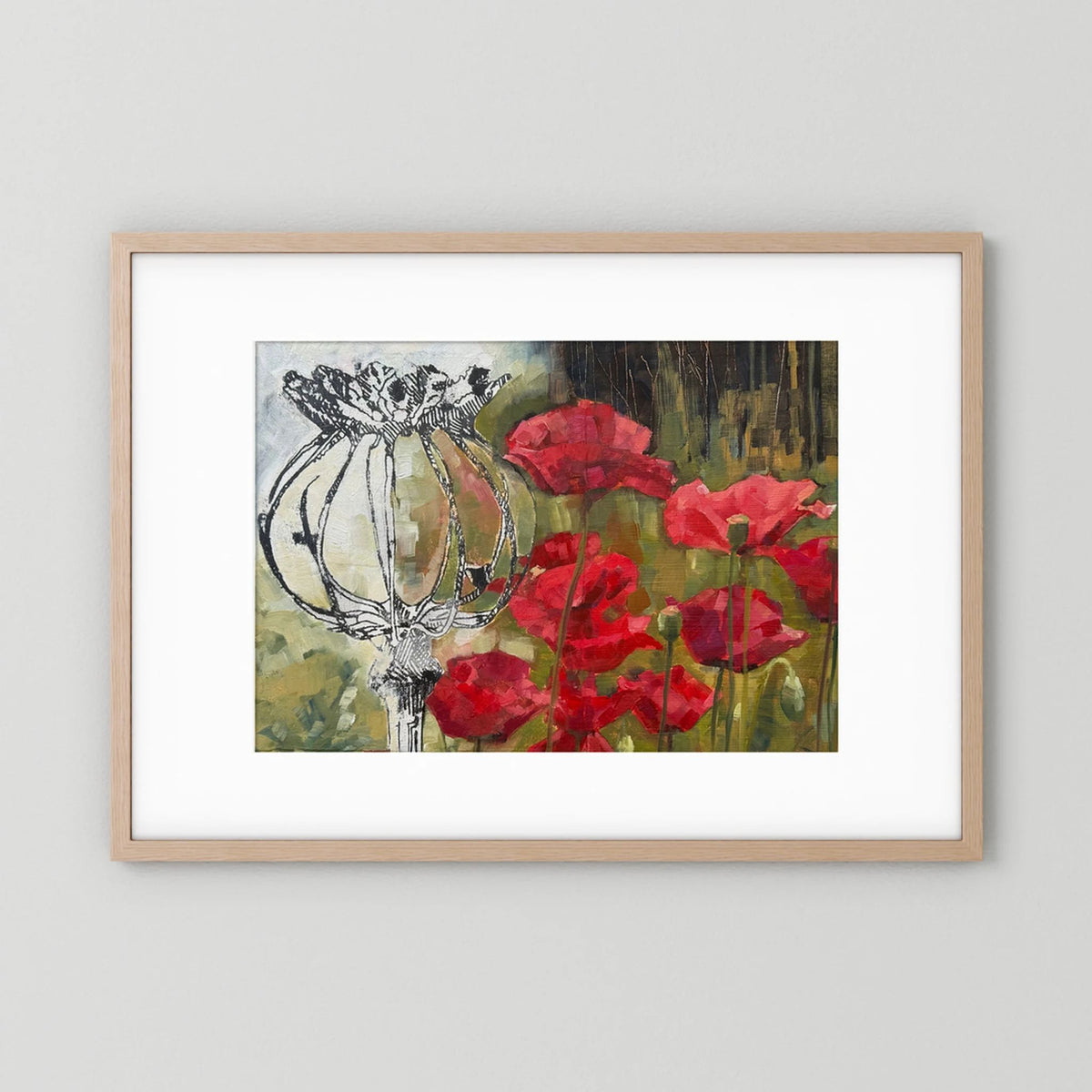 Skeleton Pyrrole Poppies Print