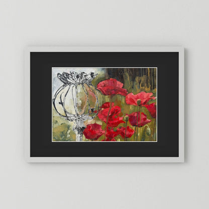 Skeleton Pyrrole Poppies Print