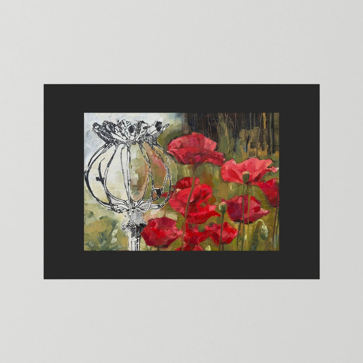 Skeleton Pyrrole Poppies Print
