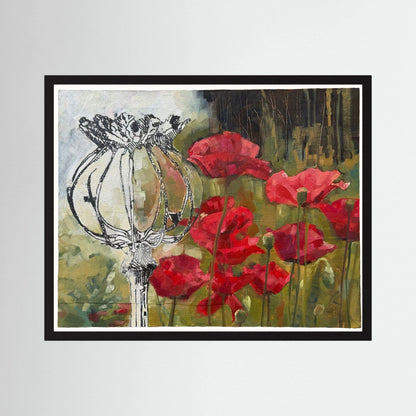 Skeleton Pyrrole Poppies Print
