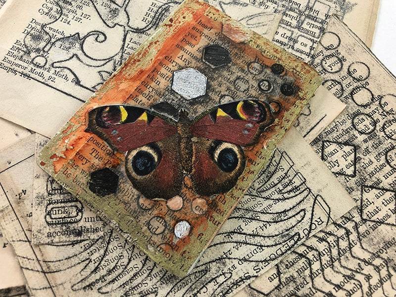 ATCs Rubbing and Collage