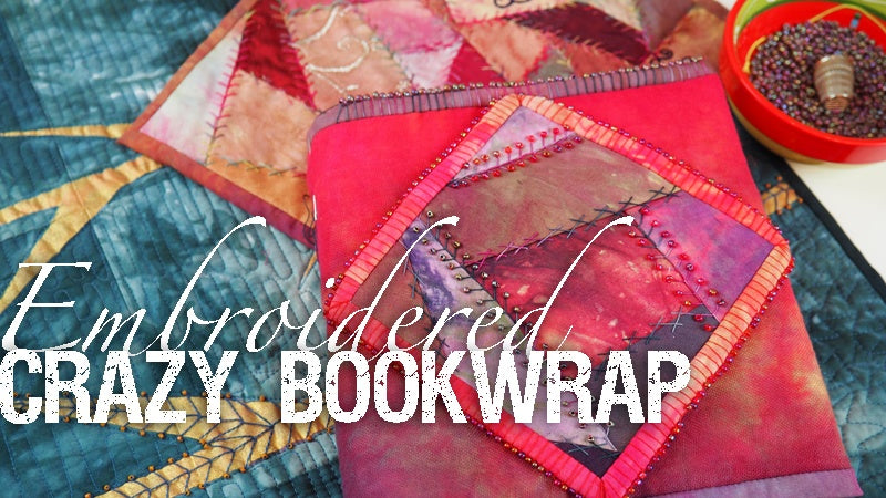 Embroidered Crazy Bookwrap